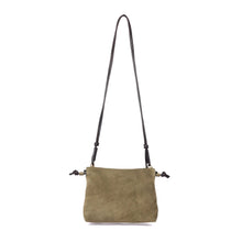 Load image into Gallery viewer, Gracie -Suede Drawstring Bag - Dark Olive