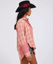 Load image into Gallery viewer, Flannel Checked Cotton Muslin Shirt - Pink