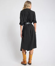 Load image into Gallery viewer, One Teaspoon Crushed Midi Shirt Dress - Black