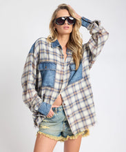 Load image into Gallery viewer, One Teaspoon Oversized Flannel Shirt - Blue/White