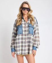 Load image into Gallery viewer, One Teaspoon Oversized Flannel Shirt - Blue/White