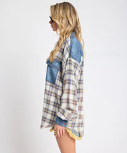 Load image into Gallery viewer, One Teaspoon Oversized Flannel Shirt - Blue/White