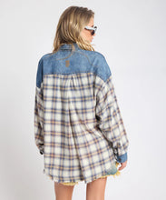 Load image into Gallery viewer, One Teaspoon Oversized Flannel Shirt - Blue/White