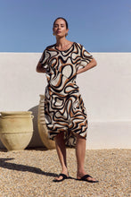 Load image into Gallery viewer, Panel Print Dress - Caramel Swirl Print