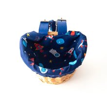 Load image into Gallery viewer, Beep Kids Wicker Bike & Scooter Basket with Fun Rocket Liner