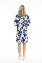Load image into Gallery viewer, Maya V Neck Layer Dress - Cutout Flowers Navy