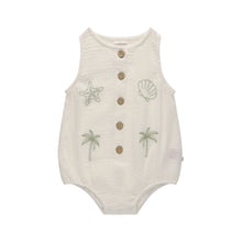 Load image into Gallery viewer, Pristine White/Green Romper