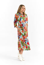 Load image into Gallery viewer, Sofia Shirt Dress - Toucan Jungle Blue