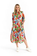 Load image into Gallery viewer, Sofia Shirt Dress - Toucan Jungle Blue