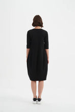 Load image into Gallery viewer, Diagonal Seam Winter Dress - Black