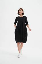 Load image into Gallery viewer, Diagonal Seam Winter Dress - Black