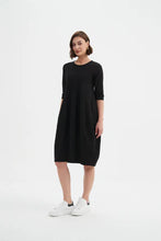 Load image into Gallery viewer, Diagonal Seam Winter Dress - Black