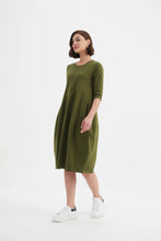 Load image into Gallery viewer, Diagonal Seam Winter Dress - Khaki