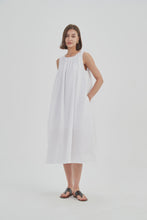 Load image into Gallery viewer, Pleat Neck Dress - White