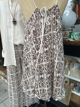 Load image into Gallery viewer, Mele Cotton Drawstring Dress - Brown & Natural Print