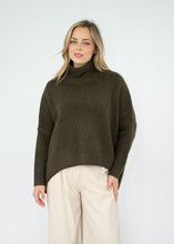 Load image into Gallery viewer, Wool Mix Turtle Neck Jumper – Olive Green