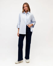 Load image into Gallery viewer, Striped Trim Shirt - Light Blue