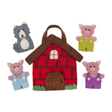 Load image into Gallery viewer, 3 Little Pigs & Wolf Puppet Set