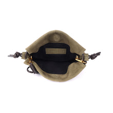 Load image into Gallery viewer, Gracie -Suede Drawstring Bag - Dark Olive
