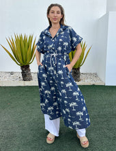Load image into Gallery viewer, Relaxed Fit Denim Palm Print Dress