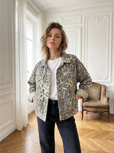 Load image into Gallery viewer, Leopard Print Denim Jacket – Vintage Wash