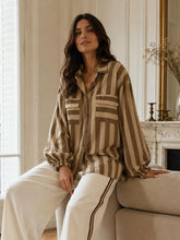 Load image into Gallery viewer, The Stripe Blouse - Toffee