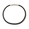 Palas Plaited Leather Bracelet Blk 20.5cm