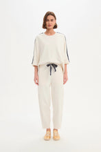 Load image into Gallery viewer, Barrel Leg Lounge Pant - Cream/Navy Stripe
