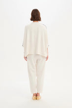 Load image into Gallery viewer, Oversized 3/4 Stripe Sleeve Tee - Crm/Navy Stripe