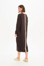 Load image into Gallery viewer, Stripe Back Ovoid Dress Chocolate/Cream Stripe