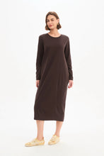 Load image into Gallery viewer, Stripe Back Ovoid Dress Chocolate/Cream Stripe