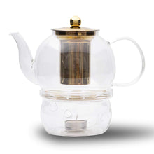 Load image into Gallery viewer, The Tea Collective Glass & Gold Teapot