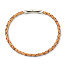 Load image into Gallery viewer, Fine leather plaited bracelet 19cm