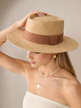 Load image into Gallery viewer, Island Ribbon Straw Boate Hat
