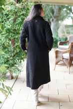 Load image into Gallery viewer, The Maestro Boucle Coat - Blk with Brwn leather detailing
