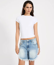 Load image into Gallery viewer, Frankie&#39;s Low Waist Long Length Denim Shorts - Sunset Blue  Oneteaspoon
