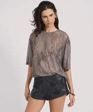 Load image into Gallery viewer, Mesh Striped Oversized Kobe Tee - Grey Zebra
