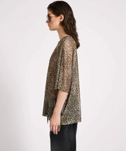 Load image into Gallery viewer, Mesh Striped Oversized Kobe Tee - Khaki Cheetah Print
