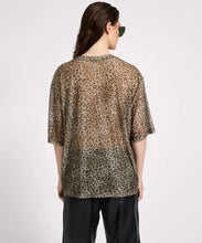 Load image into Gallery viewer, Mesh Striped Oversized Kobe Tee - Khaki Cheetah Print
