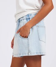Load image into Gallery viewer, Funks High Waist Elasticated Flippy Denim Shorts - Blue Latte
