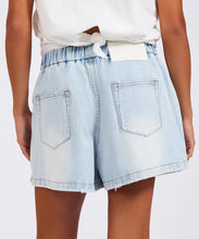 Load image into Gallery viewer, Funks High Waist Elasticated Flippy Denim Shorts - Blue Latte
