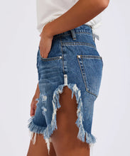 Load image into Gallery viewer, Frankies High Waist Long Length Denim Shorts - Blue Love

