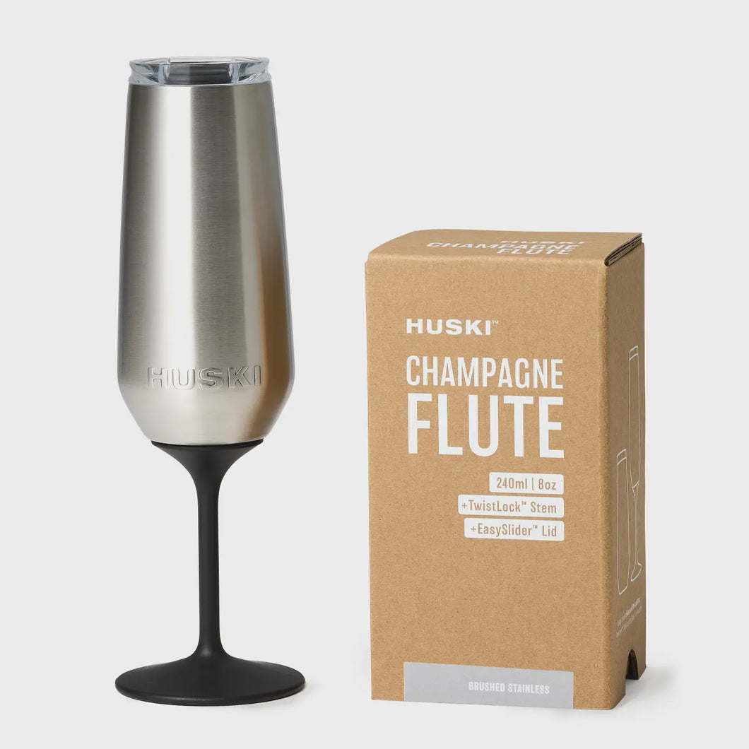 Huski Champagne Flute - Brushed Steel