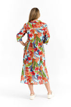 Load image into Gallery viewer, Sofia Shirt Dress - Toucan Jungle Blue
