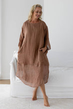 Load image into Gallery viewer, Luxe Malle Linen Dress - Clay / OSFA
