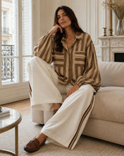 Load image into Gallery viewer, The Stripe Blouse - Toffee
