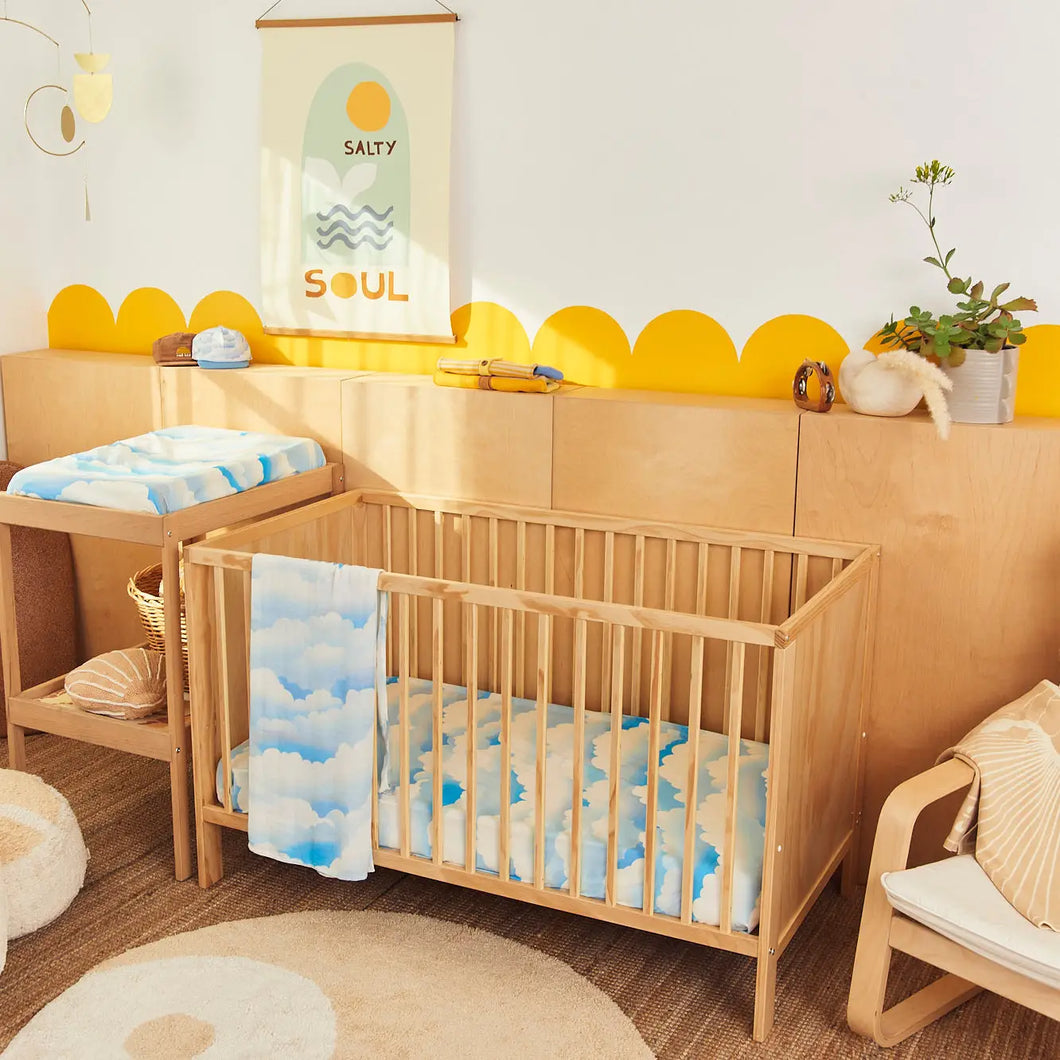 Banabae Organic Cotton Fitted Cot Sheet - Head In The Clouds