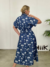 Load image into Gallery viewer, Relaxed Fit Denim Palm Print Dress
