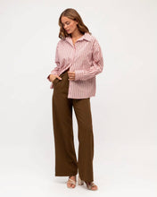 Load image into Gallery viewer, Unfold Shirt Pink &amp; Choc Stripe
