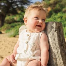 Load image into Gallery viewer, Pristine White/Green Romper

